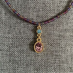 1928 Vintage Beaded Pendant Necklace